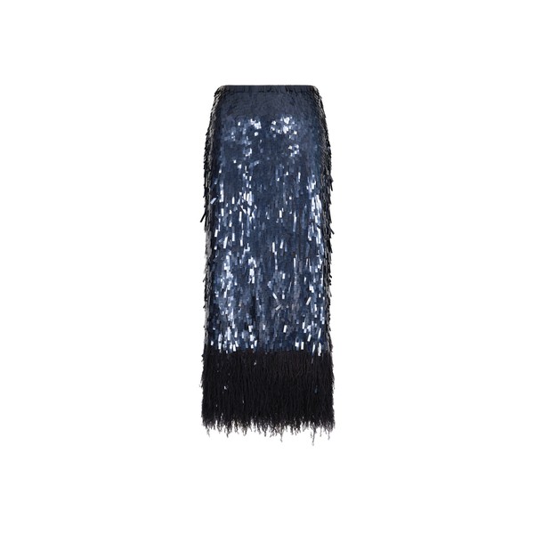 Johanna Ortiz Visually Engaging Skirt in Midnight Blue