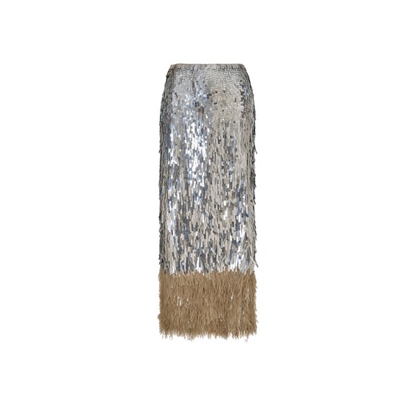 Johanna Ortiz Visually Engaging Skirt in Silver