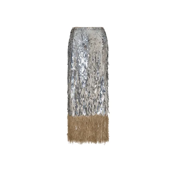 Visually Engaging Skirt in Silver