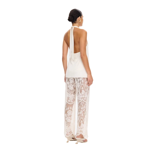 KIVARI Arabella Halter Top in Cream, view 5
