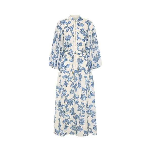 Bluebell Maxi Dress in Blue Ecru