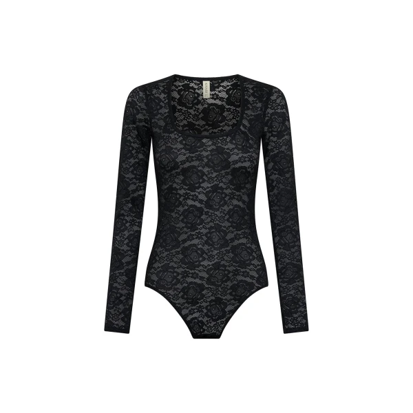KIVARI Bonnie Lace Bodysuit in Black