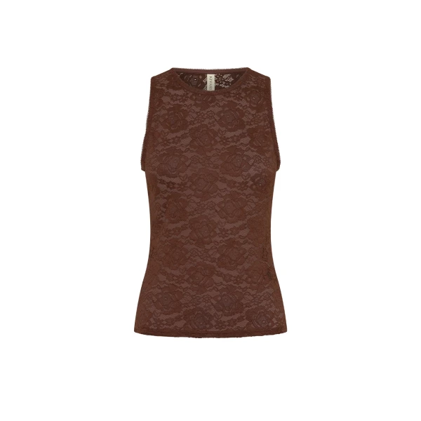 KIVARI Bonnie Lace Tank in Chocolate