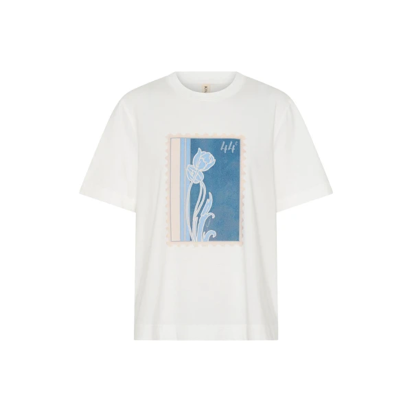 Fleur Tee in Ivory Blue