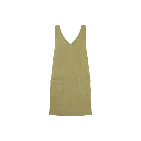 Ilaria Denim Mini Dress in Olive