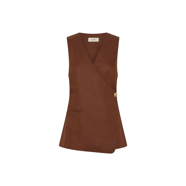 KIVARI Indra Vest in Chocolate