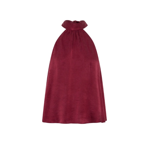 KIVARI Jaxon Halter Top in Plum