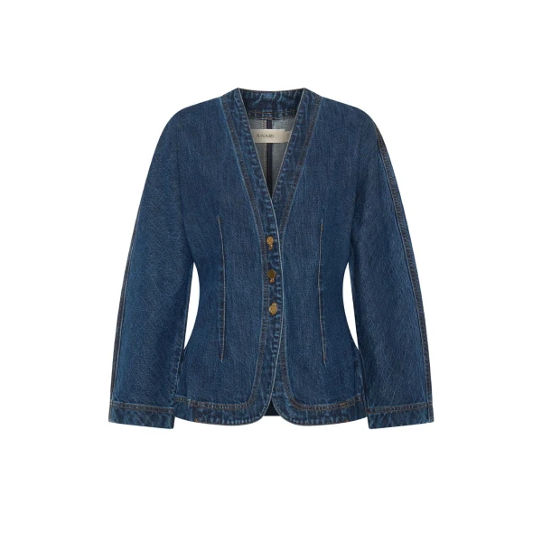 Jessica Denim Barrel Jacket in Dark Stonewash