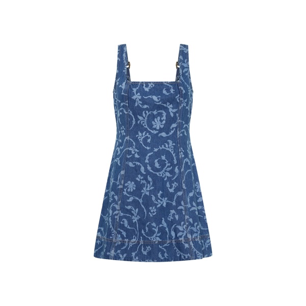 KIVARI Oriana Denim Mini Dress in Elina