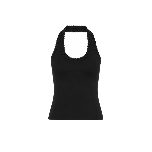 KIVARI Rhea Halter Top in Black