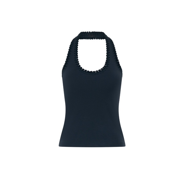 KIVARI Rhea Halter Top in Navy