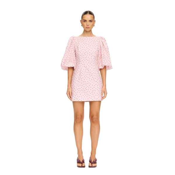 Sia Bubble Sleeve Mini Dress in Pink