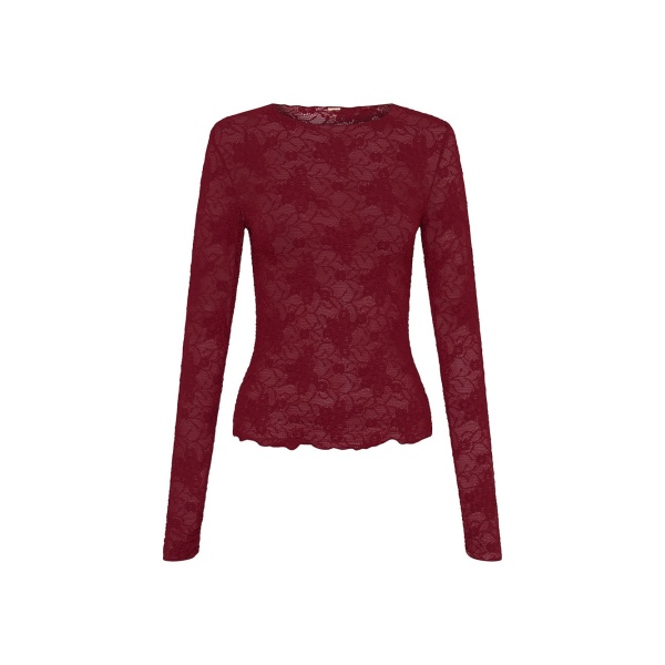 KIVARI Victoria Lace Top in Plum
