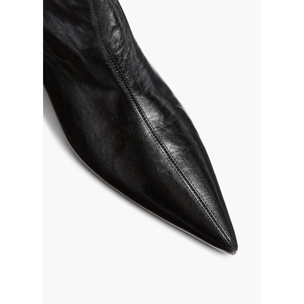 Andee Knee-High Boot in Black Glazed Leather - Image 4