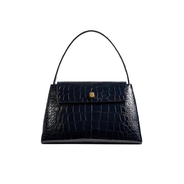 Khaite Audrey Top Handle Bag in Midnight Alligator