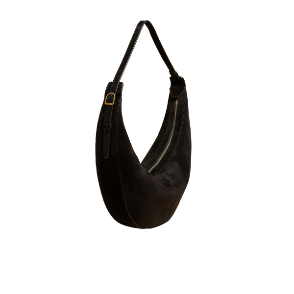 Khaite Augustina Hobo in Black Suede