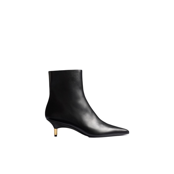 Khaite Bella Ankle Boot in Black Leather