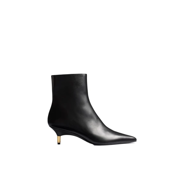 Khaite Bella Ankle Boot in Black Leather