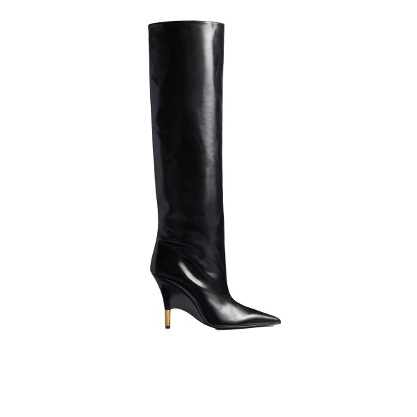 Khaite Bella Knee-High Boot in Black Leather