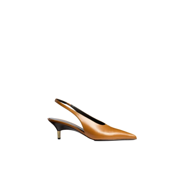 Bella Low Pump in Cuoio Glazed Leather