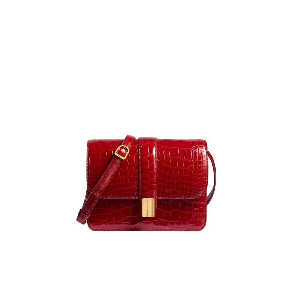Khaite Blake Crossbody Bag in Ruby Alligator
