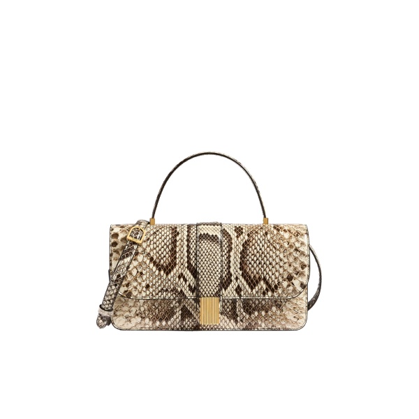Khaite Blake Top Handle Bag in Natural Python