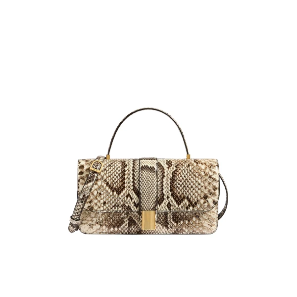 Khaite Blake Top Handle Bag in Natural Python