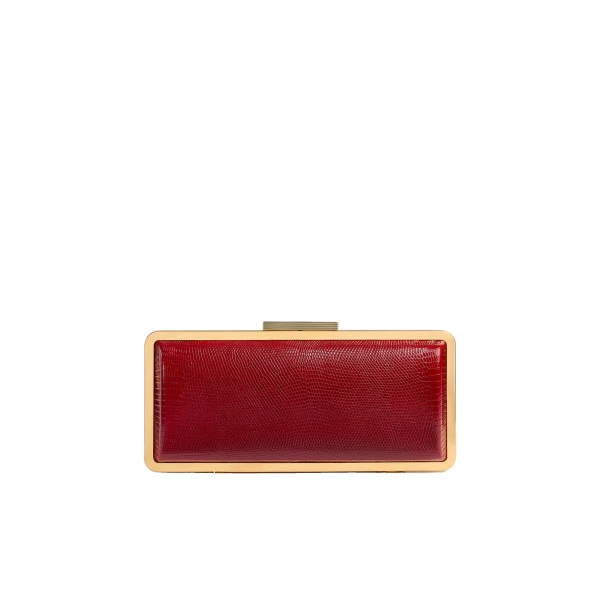 Khaite Casey Minaudiere in Ruby Lizard