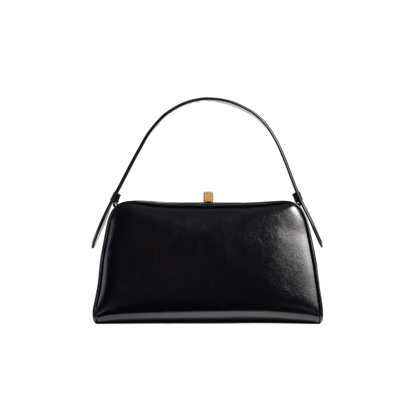 Khaite Cate Bag in Black Crackle Patent Leather