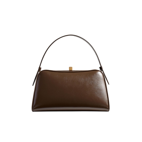Khaite Cate Bag in Chestnut Crackle Patent Leather