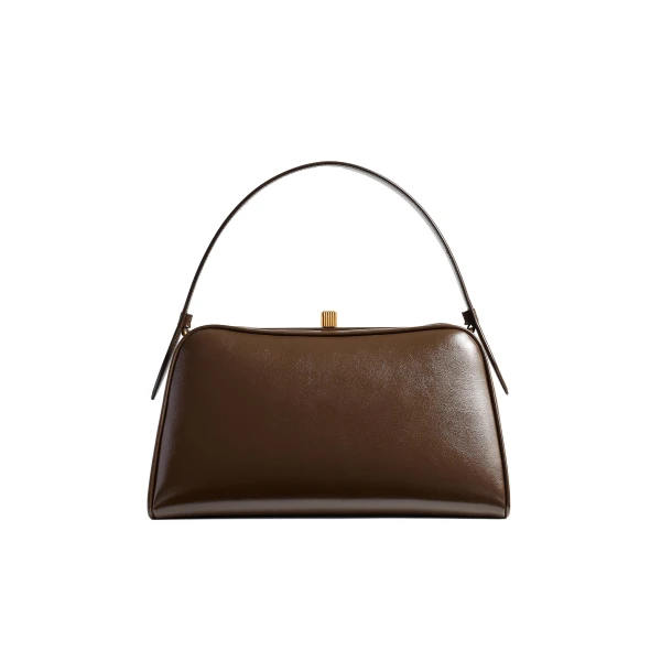 Khaite Cate Bag in Chestnut Crackle Patent Leather