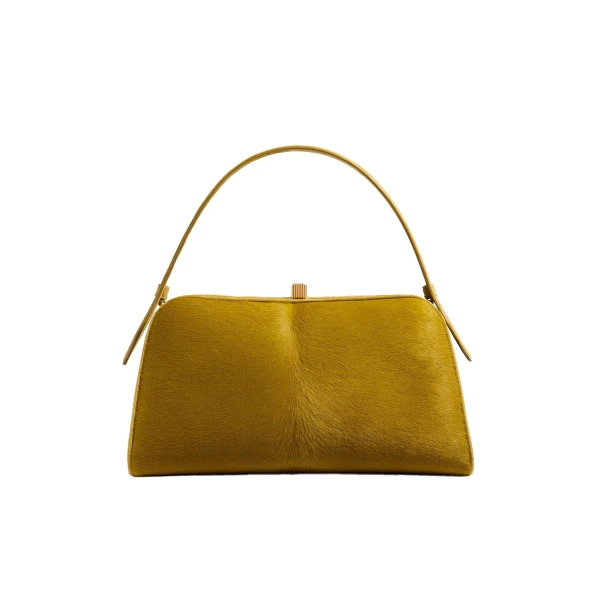 Khaite Cate Bag in Golden Olive Haircalf