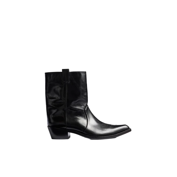 Khaite Clive Ankle Boot in Black Leather