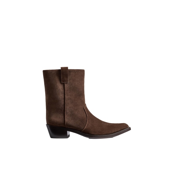 Khaite Clive Ankle Boot in Ebano Suede