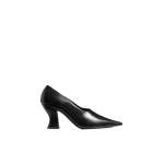 Khaite Colleen Pump in Black Glazed Leather