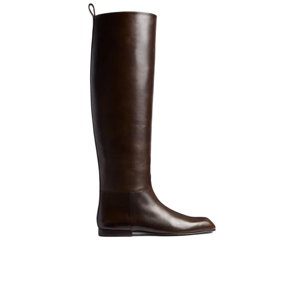 Khaite Colt Knee-High Boot in Vintage Brown Leather