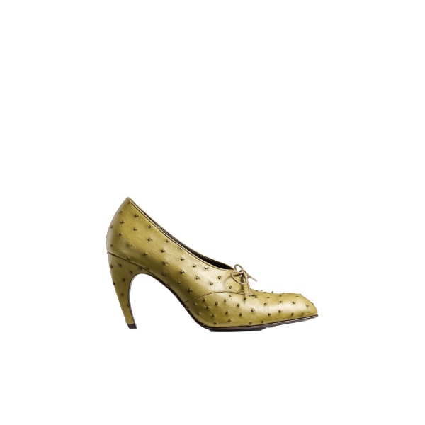 Khaite Colt Pump in Olive Ostrich