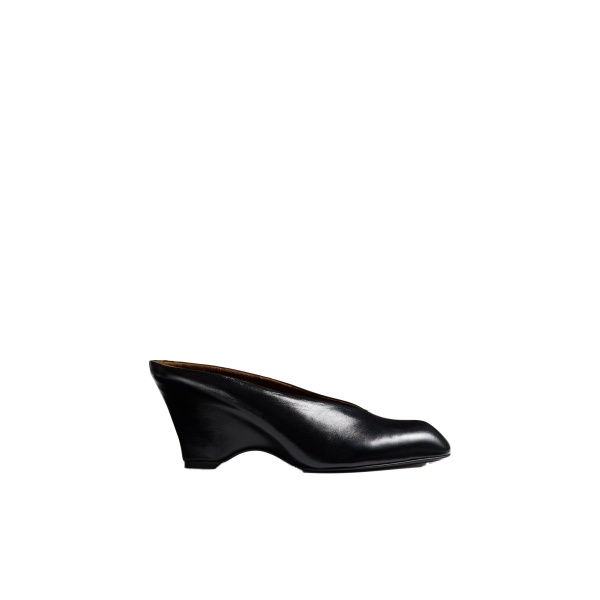Khaite Colt Wedge in Black Glazed Leather