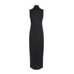 Khaite Demi Dress in Black Wool Silk | Dresses | Coveti