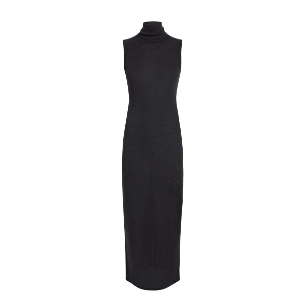 Khaite Demi Dress in Black Wool Silk | Dresses | Coveti