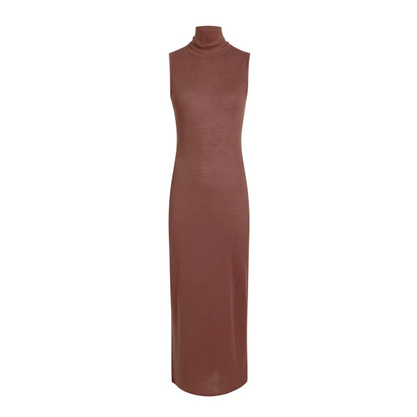 Demi Dress in Chestnut Wool Silk