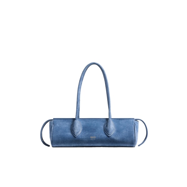 Khaite Donna Shoulder Bag in Cloud Iris Suede