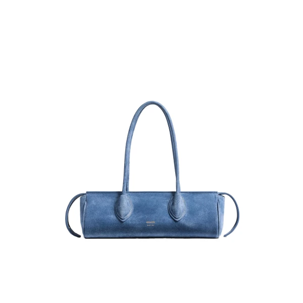 Khaite Donna Shoulder Bag in Cloud Iris Suede