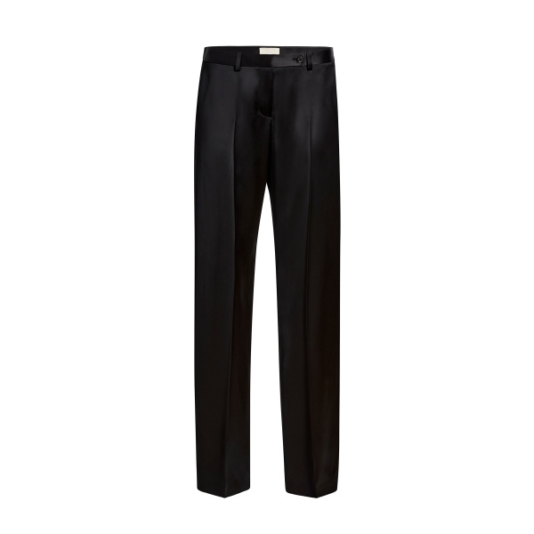Khaite Hunter Pant in Black Satin | Pants | Coveti