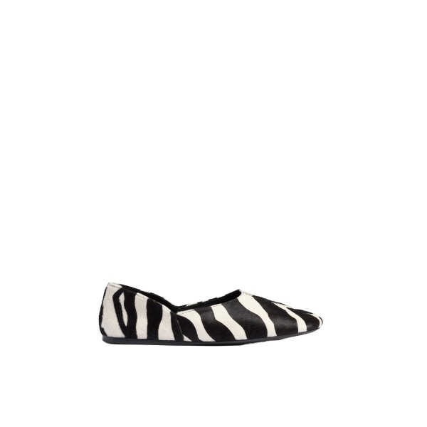 Khaite Jane Flat in Zebra Print Haircalf