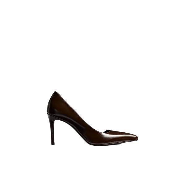 Khaite Jett D'Orsay Pump in Cacao Glazed Leather