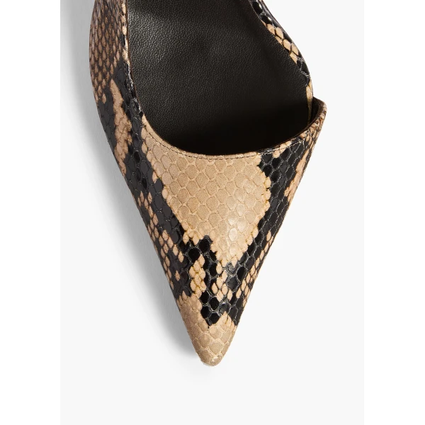 Jett D'Orsay Pump in Python-Embossed Taupe - Image 4