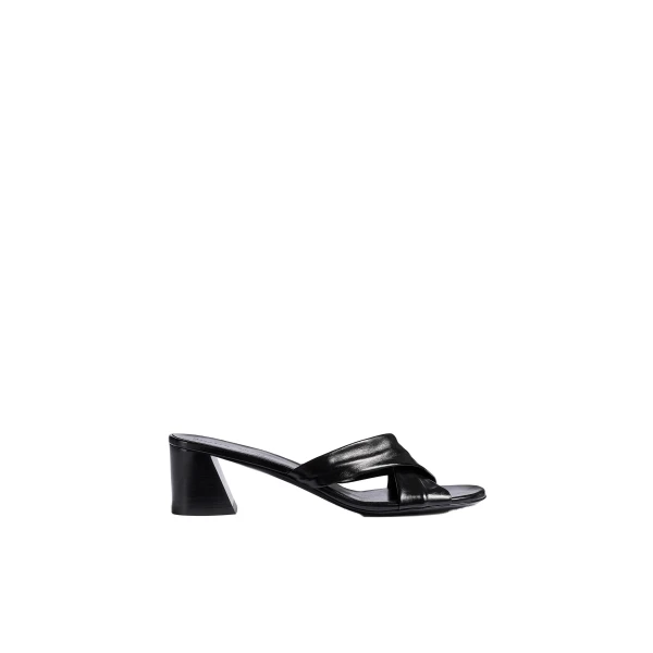 Liria Sandal in Black Glazed Leather