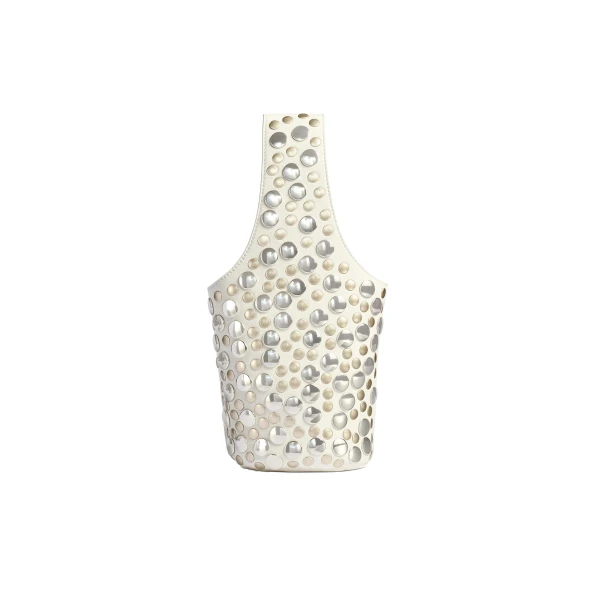 Khaite Livia Bag in Optic White Leather with Silver Studs