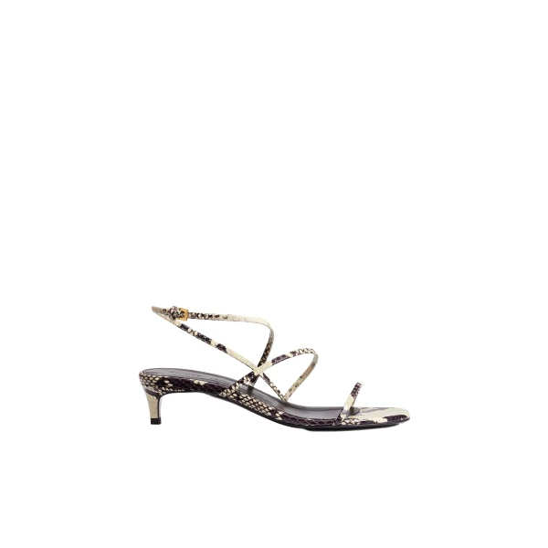 Loop Kitten Heel Sandal in Python-Embossed Leather